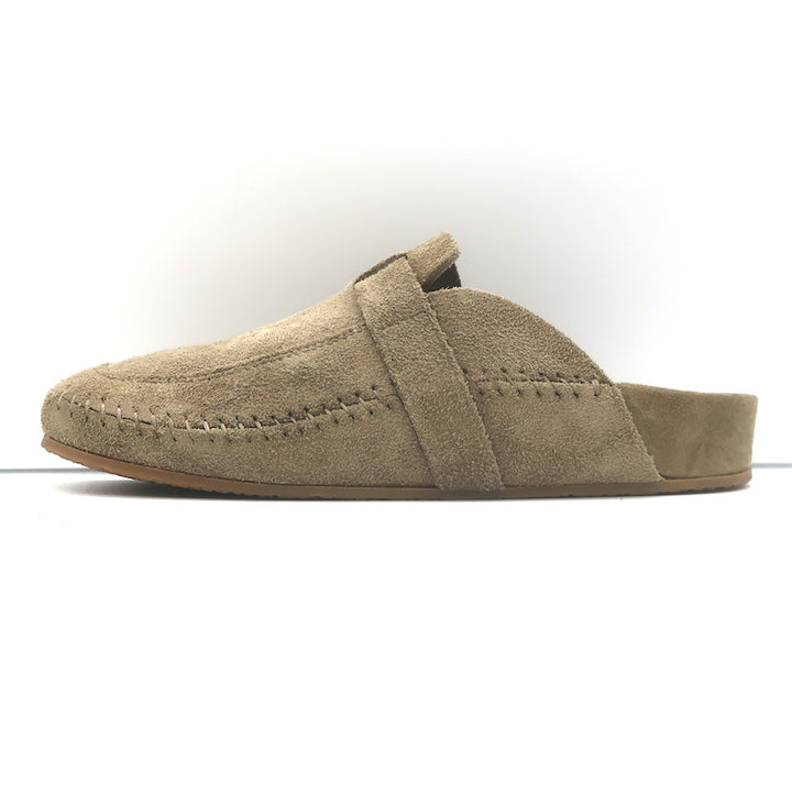 RE/DONE 70s Moc Slides Taupe Suede Size 7 Flat Mules