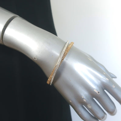 Crystal Pave Intertwined Bangle Bracelets Gold & Silver