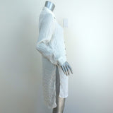 Christian Dior Button Down Tunic Mini Dress White Striped Silk-Blend Size US 6