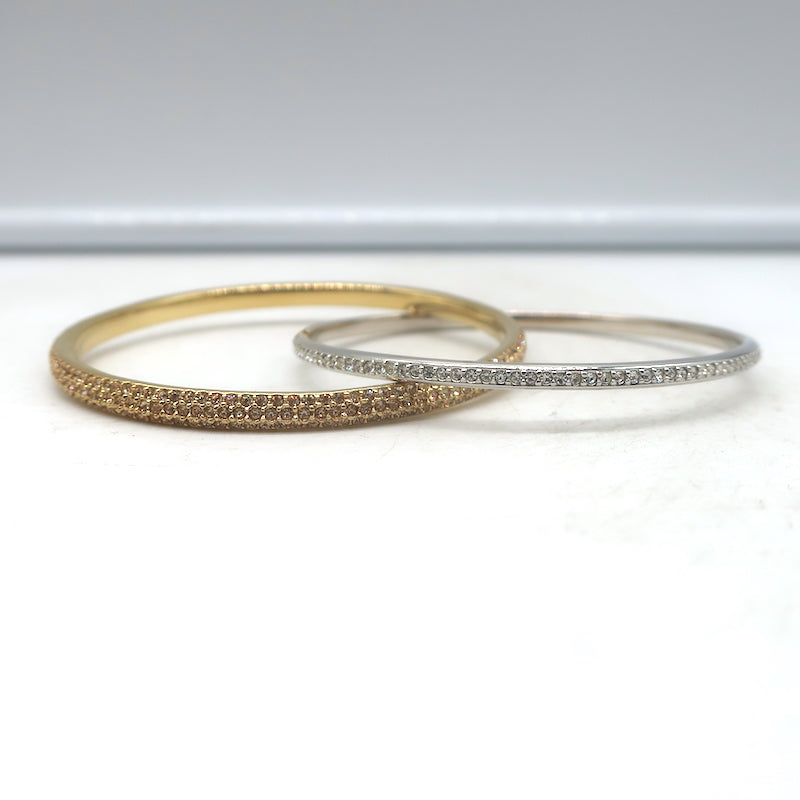 Crystal Pave Intertwined Bangle Bracelets Gold &amp; Silver