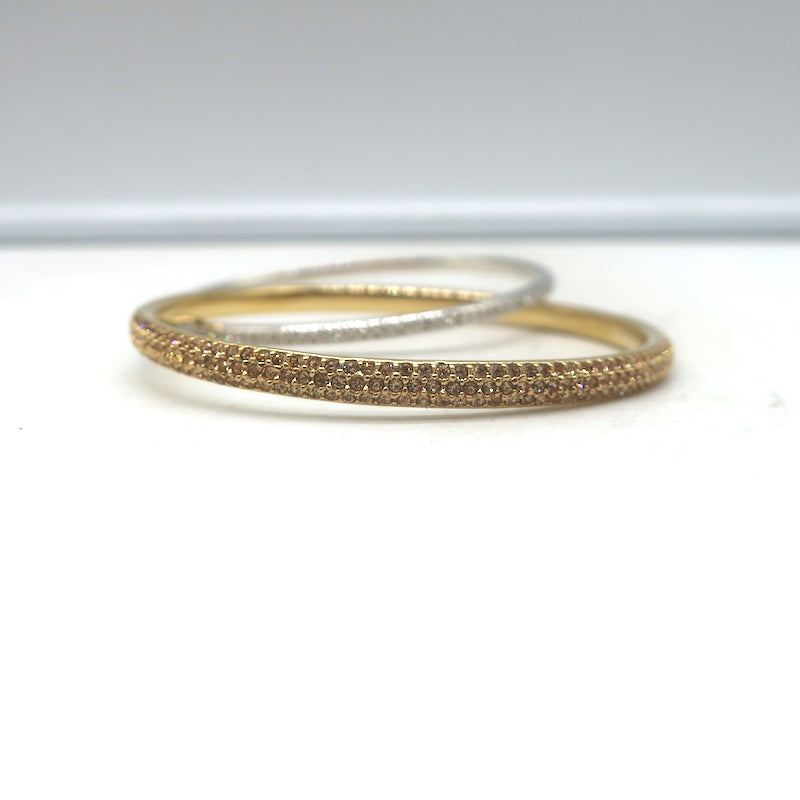 Crystal Pave Intertwined Bangle Bracelets Gold &amp; Silver