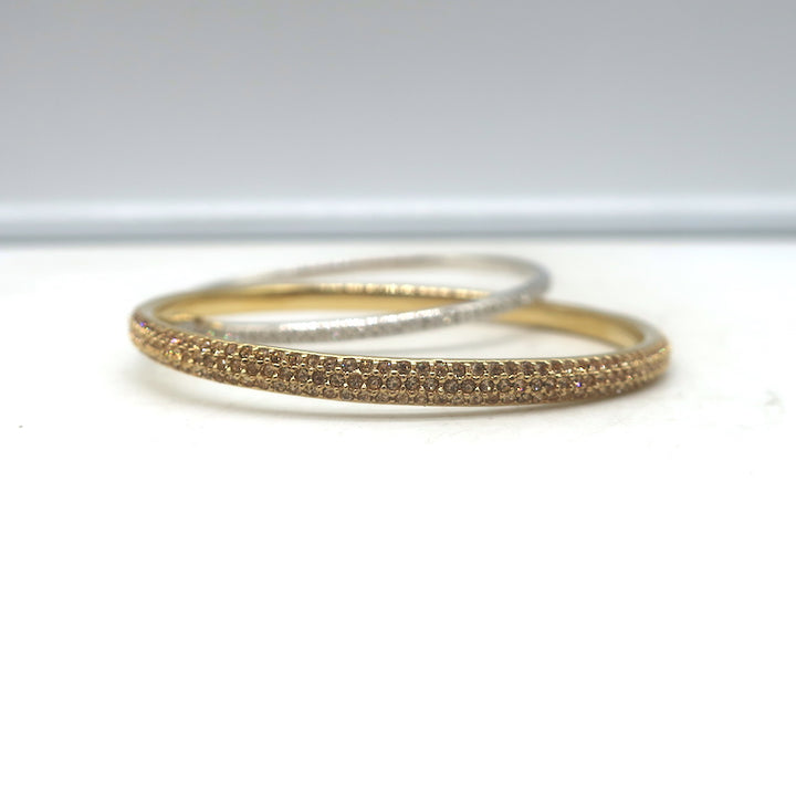 Crystal Pave Intertwined Bangle Bracelets Gold &amp; Silver