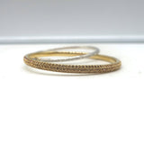 Crystal Pave Intertwined Bangle Bracelets Gold & Silver