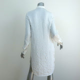 Christian Dior Button Down Tunic Mini Dress White Striped Silk-Blend Size US 6