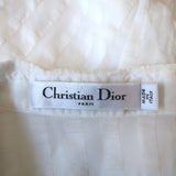 Christian Dior Button Down Tunic Mini Dress White Striped Silk-Blend Size US 6