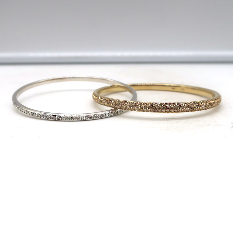 Crystal Pave Intertwined Bangle Bracelets Gold &amp; Silver