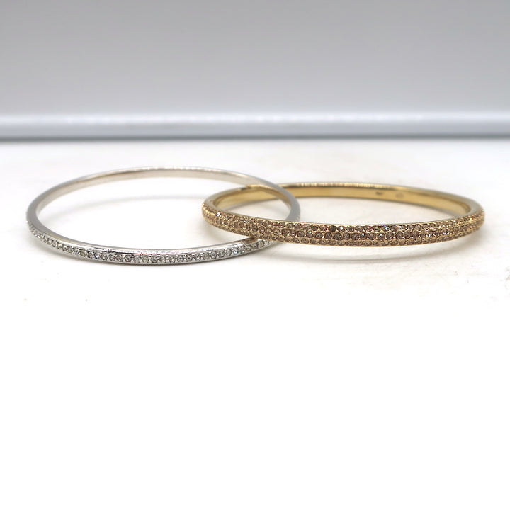 Crystal Pave Intertwined Bangle Bracelets Gold &amp; Silver