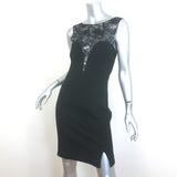 Emilio Pucci Lace-Yoke Sleeveless Mini Dress Black Stretch Knit Size 42