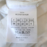 Christian Dior Button Down Tunic Mini Dress White Striped Silk-Blend Size US 6