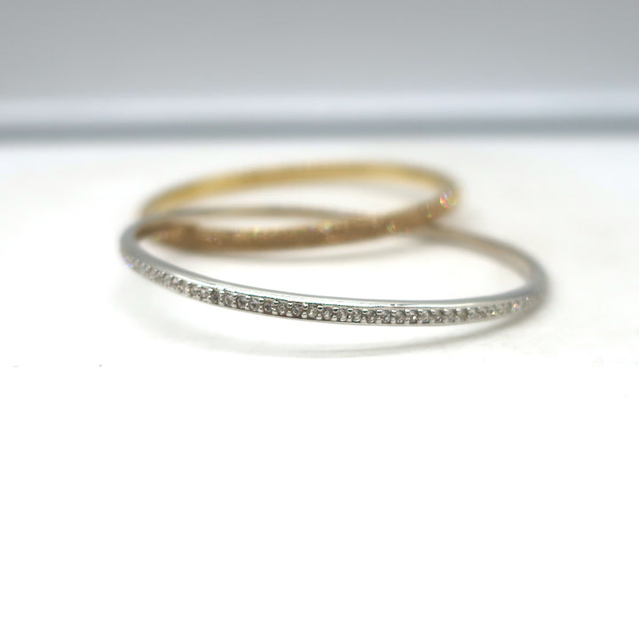 Crystal Pave Intertwined Bangle Bracelets Gold &amp; Silver