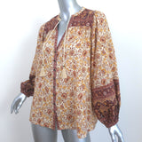 Spell & The Gypsy Collective Blouse Sundown Brown/Multi Floral Print Size Small