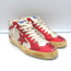 Golden Goose Mid Star Sneakers Red Metallic & White Leather Size 38 NEW