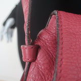 Chloe Marcie Medium Crossbody Saddle Bag Red Grained Leather