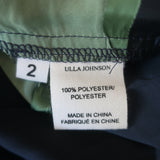 Ulla Johnson Maysha Striped Pleated Midi Dress Navy/Multi Satin Size 2