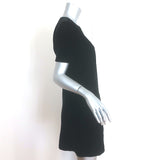 Saint Laurent Velvet Short Sleeve A-Line Mini Dress Black Size 42