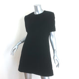 Saint Laurent Velvet Short Sleeve A-Line Mini Dress Black Size 42