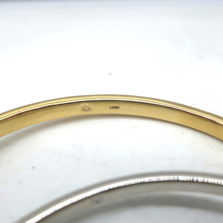 Crystal Pave Intertwined Bangle Bracelets Gold &amp; Silver