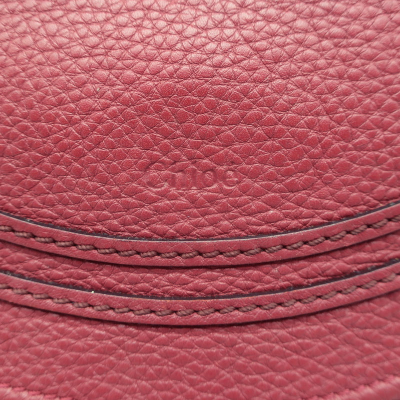 Chloe Marcie Medium Crossbody Saddle Bag Red Grained Leather