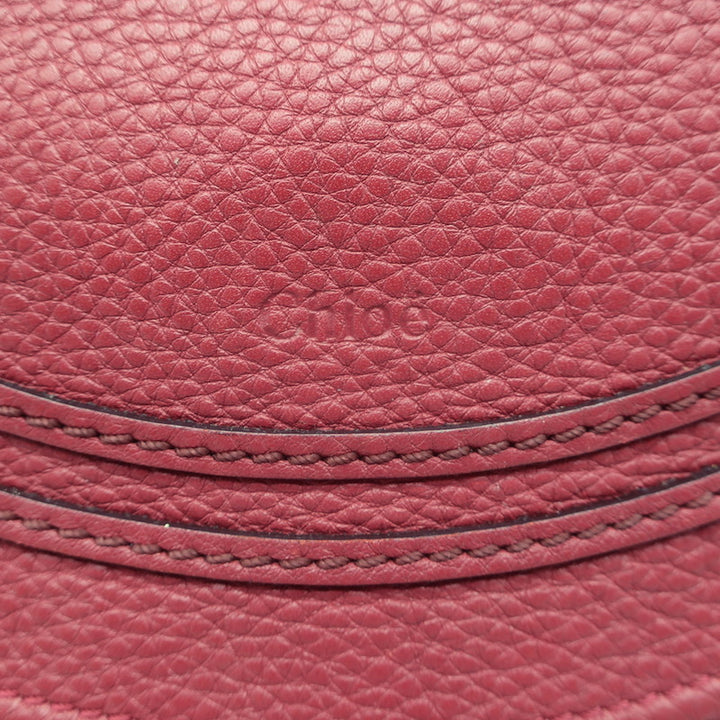 Chloe Marcie Medium Crossbody Saddle Bag Red Grained Leather