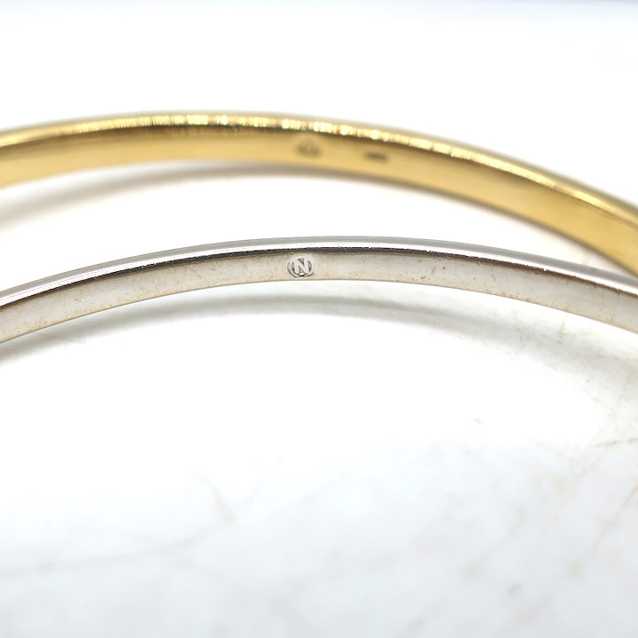 Crystal Pave Intertwined Bangle Bracelets Gold &amp; Silver