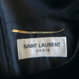 Saint Laurent Velvet Short Sleeve A-Line Mini Dress Black Size 42
