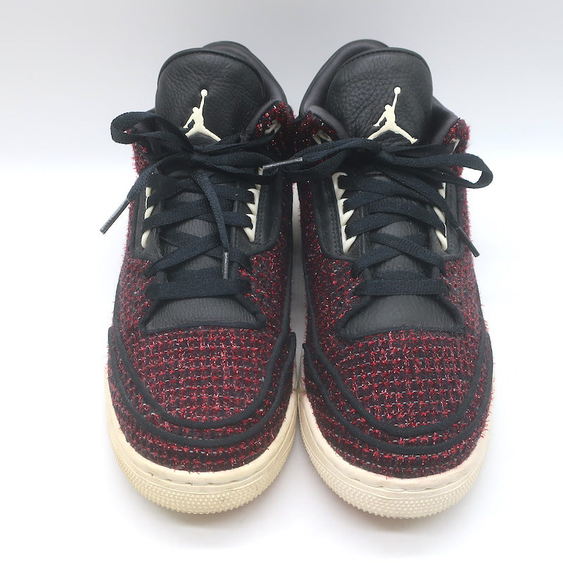 Anna Wintour AWOK x Nike Air Jordan 3 Retro Sneakers Black/Red Tweed Size 9.5