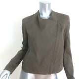 Helmut Lang Draped Moto Jacket Olive Stretch Cotton Size Small