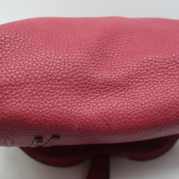 Chloe Marcie Medium Crossbody Saddle Bag Red Grained Leather