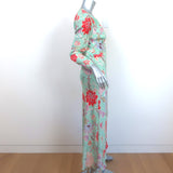 RIXO Selma Midi Dress Mint/Multicolor Floral Print Silk Size Small NEW