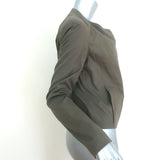 Helmut Lang Draped Moto Jacket Olive Stretch Cotton Size Small