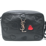 Saint Laurent Monogram Lou Hearts Camera Bag Black Leather Crossbody