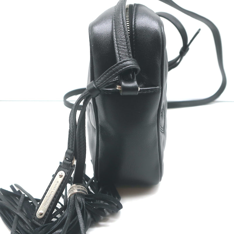 Saint Laurent Monogram Lou Hearts Camera Bag Black Leather Crossbody