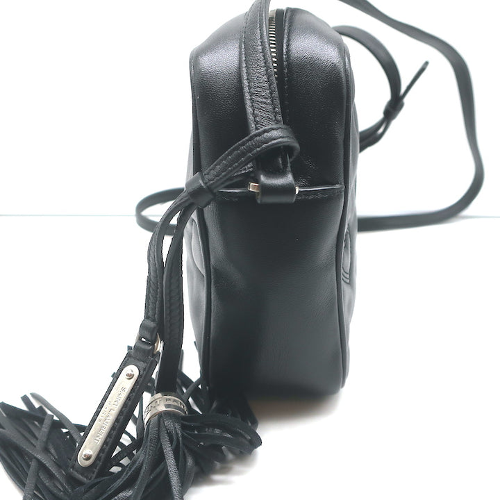 Saint Laurent Monogram Lou Hearts Camera Bag Black Leather Crossbody