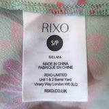 RIXO Selma Midi Dress Mint/Multicolor Floral Print Silk Size Small NEW