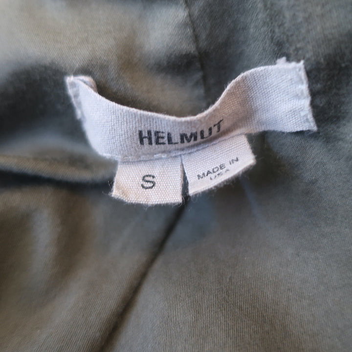 Helmut Lang Draped Moto Jacket Olive Stretch Cotton Size Small
