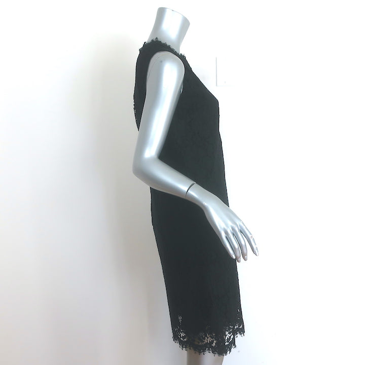 Dolce &amp; Gabbana Floral Lace Sleeveless Mini Dress Black Size 38