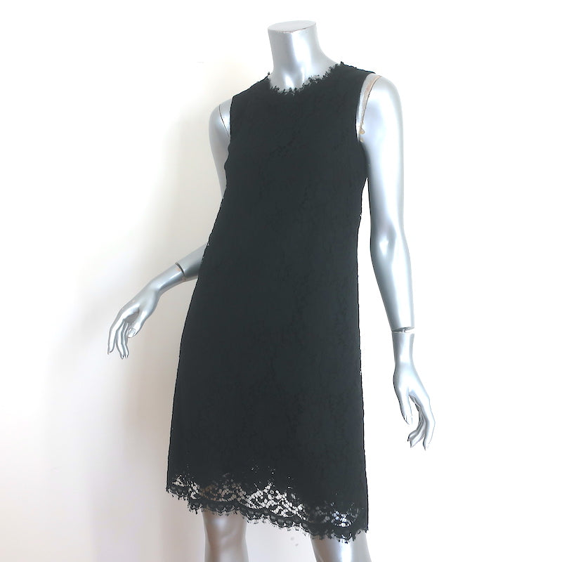 Dolce &amp; Gabbana Floral Lace Sleeveless Mini Dress Black Size 38