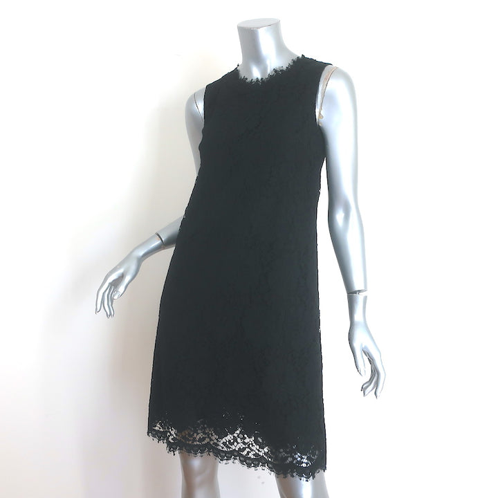 Dolce &amp; Gabbana Floral Lace Sleeveless Mini Dress Black Size 38