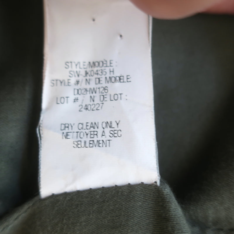 Helmut Lang Draped Moto Jacket Olive Stretch Cotton Size Small