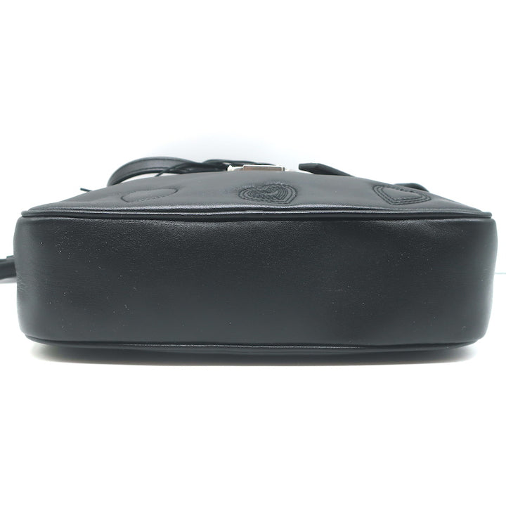 Saint Laurent Monogram Lou Hearts Camera Bag Black Leather Crossbody