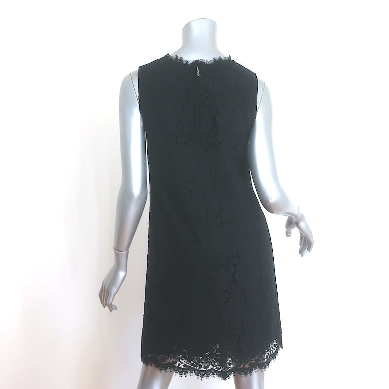 Dolce &amp; Gabbana Floral Lace Sleeveless Mini Dress Black Size 38