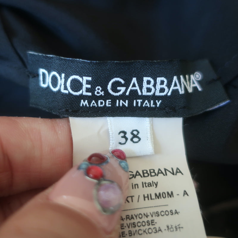 Dolce &amp; Gabbana Floral Lace Sleeveless Mini Dress Black Size 38