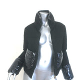 Herno Tweed Down Puffer Jacket Black Cotton-Blend Size 36