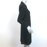 Reformation Hugh Mini Dress Black Crepe Size 10 Long Sleeve Shirtdress NEW