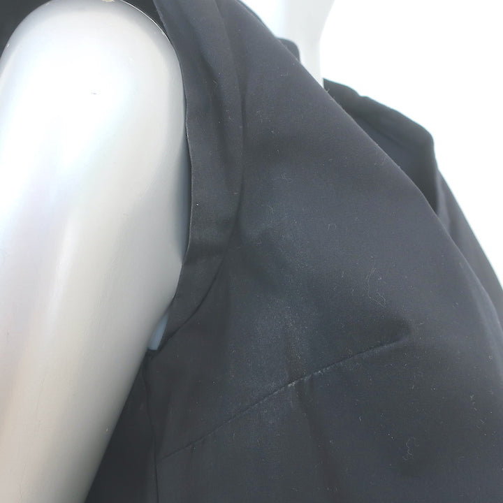 Veronica Beard Fountain Ruched Shirt Dress Black Stretch Cotton Size 6