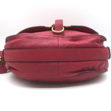 Chloe Marcie Medium Crossbody Saddle Bag Red Grained Leather
