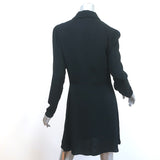 Reformation Hugh Mini Dress Black Crepe Size 10 Long Sleeve Shirtdress NEW
