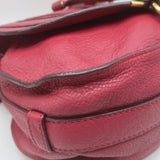 Chloe Marcie Medium Crossbody Saddle Bag Red Grained Leather