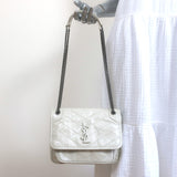 Saint Laurent Baby Niki Shoulder Bag Off-White Vintage Leather Crossbody