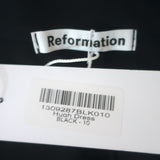 Reformation Hugh Mini Dress Black Crepe Size 10 Long Sleeve Shirtdress NEW